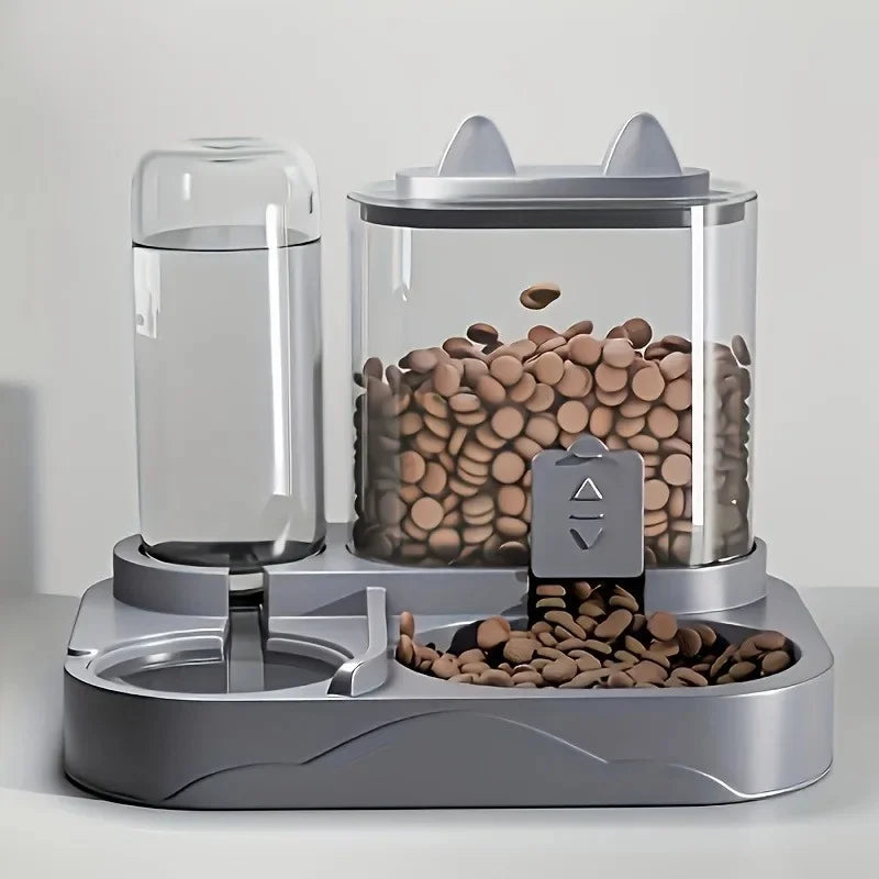 2-in-1 Automatic Pet Feeder & Water Dispenser | Mess-Free Dry & Wet Separation