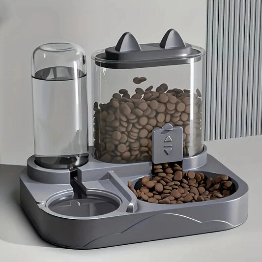 2-in-1 Automatic Pet Feeder & Water Dispenser | Mess-Free Dry & Wet Separation
