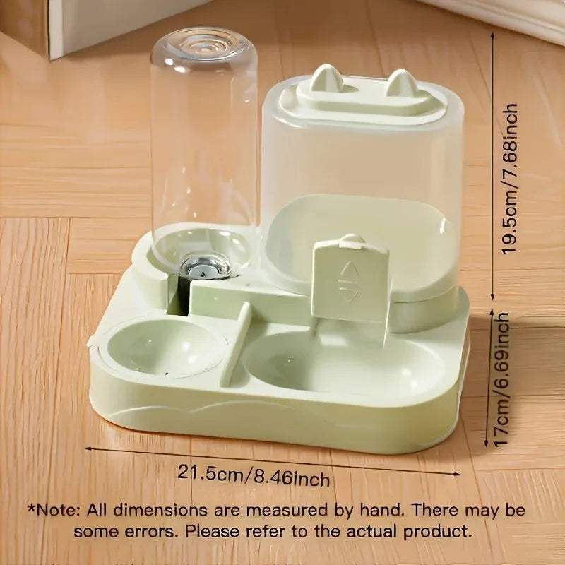 2-in-1 Automatic Pet Feeder & Water Dispenser | Mess-Free Dry & Wet Separation