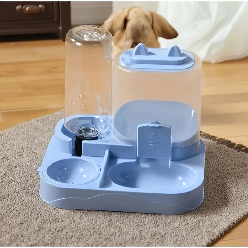 2-in-1 Automatic Pet Feeder & Water Dispenser | Mess-Free Dry & Wet Separation