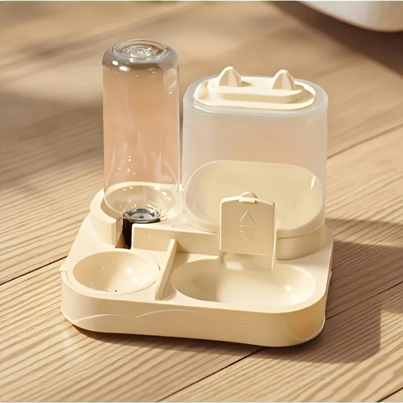 2-in-1 Automatic Pet Feeder & Water Dispenser | Mess-Free Dry & Wet Separation