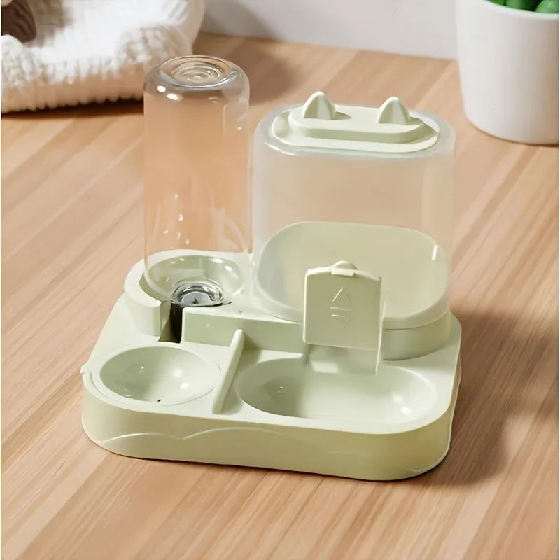 2-in-1 Automatic Pet Feeder & Water Dispenser | Mess-Free Dry & Wet Separation